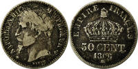 France 50 Centimes Coin, Napoleon III, Napoléon III, Strasbourg -