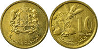 Morocco 10 Santimat Coin, Paris, Brass plated steel -