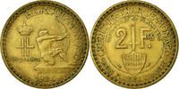 Monaco 2 Francs Coin, Louis II, Poissy, Aluminum-Bronze -