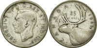 Canada 25 Cents Coin, George VI, Royal Canadian Mint, Ottawa -