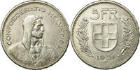 Switzerland 5 Francs Coin, Bern, Silver, KM:40 -