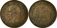 France 2 Centimes Coin, Napoleon III, Napoléon III, Bordeaux -