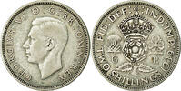 Great Britain Florin, Two Shillings Coin, George VI, Silver -