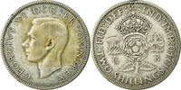 Great Britain Florin, Two Shillings Coin, George VI, Silver -