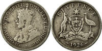Australia Sixpence 1926 (m & sy) Coin, George V, Silver, KM:25 S+ 20,95 EUR  plus 4,95 EUR verzending