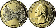 United States Quarter Coin, Chickasaw, U.S. Mint, Gold plated -