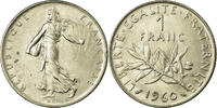 France Franc Coin, Semeuse, Paris, Nickel, KM:925.1 -