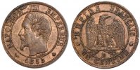 France Centime Coin, Napoleon III, Napoléon III, Strasbourg -