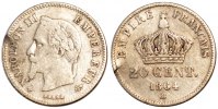 France 20 Centimes Coin, Napoleon III, Napoléon III, Strasbourg -