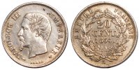 France 20 Centimes Coin, Napoleon III, Napoléon III, Paris -