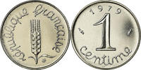 France Centime Coin, Épi, Paris, Stainless Steel, KM:928 -