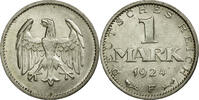 GERMANY, WEIMAR REPUBLIC Mark Coin, Stuttgart, Silver -