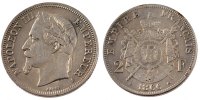 France 2 Francs Coin, Napoleon III, Napoléon III, Paris -