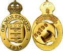 United Kingdom Medal On War Service Badge, Excellent Quality, Brass, 43 -
