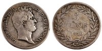 France 5 Francs Coin, Louis-Philippe, Paris, Silver -