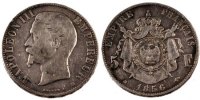 France 5 Francs Coin, Napoleon III, Napoléon III, Strasbourg -
