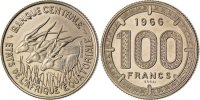 EQUATORIAL AFRICAN STATES 100 Francs Coin, Paris, Nickel -