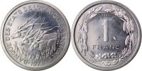 Central African States Franc Coin, Paris, Aluminum -
