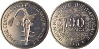 West African States 100 Francs Coin, Nickel -