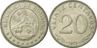 Bolivia 20 Centavos Coin, Nickel Clad Steel, KM:189 -