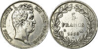 France 5 Francs Coin, Louis-Philippe, Rouen, Silver -