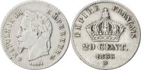 France 20 Centimes Coin, Napoleon III, Napoléon III, Strasbourg -