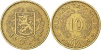 Finland 10 Markkaa Coin, Aluminum-Bronze, KM:32a -