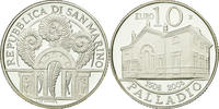 San Marino 10 Euro Di Palladio, Silver, KM:514 -