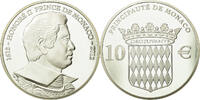 Monaco 10 Euro Honoré II - Titre princier, BE, Silver -