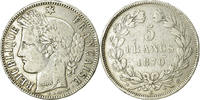 France 5 Francs Coin, Cérès, Bordeaux, Silver, KM:818.4 -