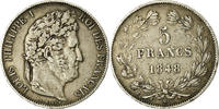 France 5 Francs Coin, Louis-Philippe, Bordeaux, Silver -