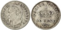France 20 Centimes Coin, Napoleon III, Napoléon III, Paris -