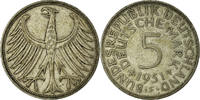GERMANY - FEDERAL REPUBLIC 5 Mark Coin, Stuttgart, Silver -