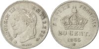 France 20 Centimes Coin, Napoleon III, Napoléon III, Strasbourg -