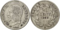 France 20 Centimes Coin, Napoleon III, Napoléon III, Paris -
