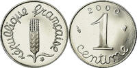 France Centime Coin, Épi, Paris, Stainless Steel, KM:928 -