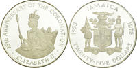 Jamaica 25 Dollars Coin, Elizabeth II, Franklin Mint, Proof -