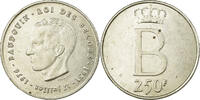 Belgium 250 Francs, 250 Frank Coin, Brussels, Silver -