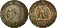 France 2 Centimes Coin, Napoleon III, Napoléon III, Marseille -