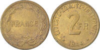 France 2 Francs Coin, France Libre, Philadelphia, Brass -