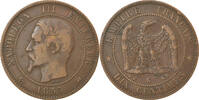 France 10 Centimes Coin, Napoleon III, Napoléon III, Bordeaux -