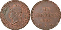 France Centime Coin, Dupré, Paris, Bronze, KM:754 -