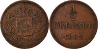 German States 1/2 Kreuzer, 4 Pfennig Coin, WURTTEMBERG, Wilhelm I -