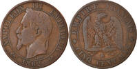 France 5 Centimes Coin, Napoleon III, Napoléon III, Bordeaux -