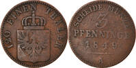 German States 3 Pfennig Coin, PRUSSIA, Friedrich Wilhelm IV -