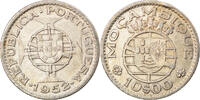 Mozambique 10 Escudos Coin, Silver, KM:79 -