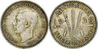 Australia Threepence Coin, George VI, Melbourne, Silver -