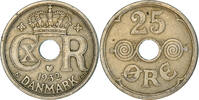 Denmark 25 Öre Coin, Christian X, Copenhagen, Copper-nickel -