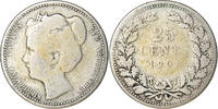 Netherlands 25 Cents Coin, Wilhelmina I, Silver, KM:120.2 -