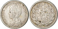 Netherlands 25 Cents Coin, Wilhelmina I, Silver, KM:146 -